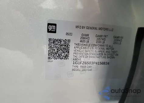 2023 Chevrolet Bolt Euv Premier из США, поврежденный, VIN 1G1FZ6S03P4156934